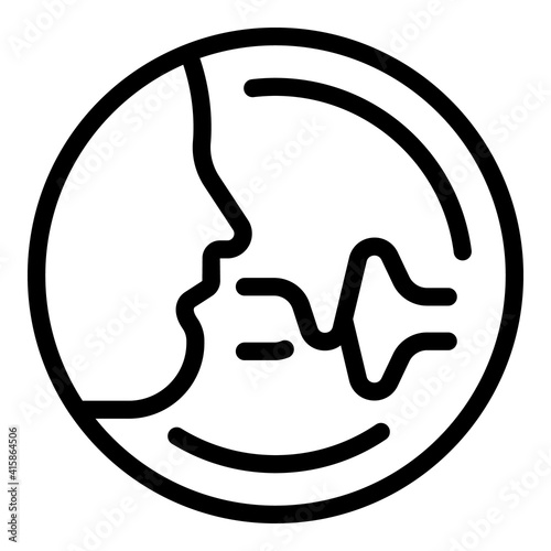 Human voice recognition icon. Outline human voice recognition vector icon for web design isolated on white background