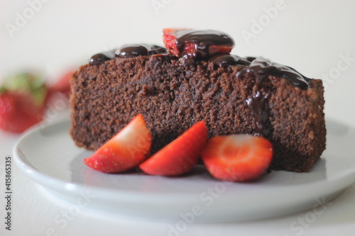 Finger millet chocalate cake. A Healthy Homemade Chocolate cake made with finger millet flour instead of all purpose flour photo