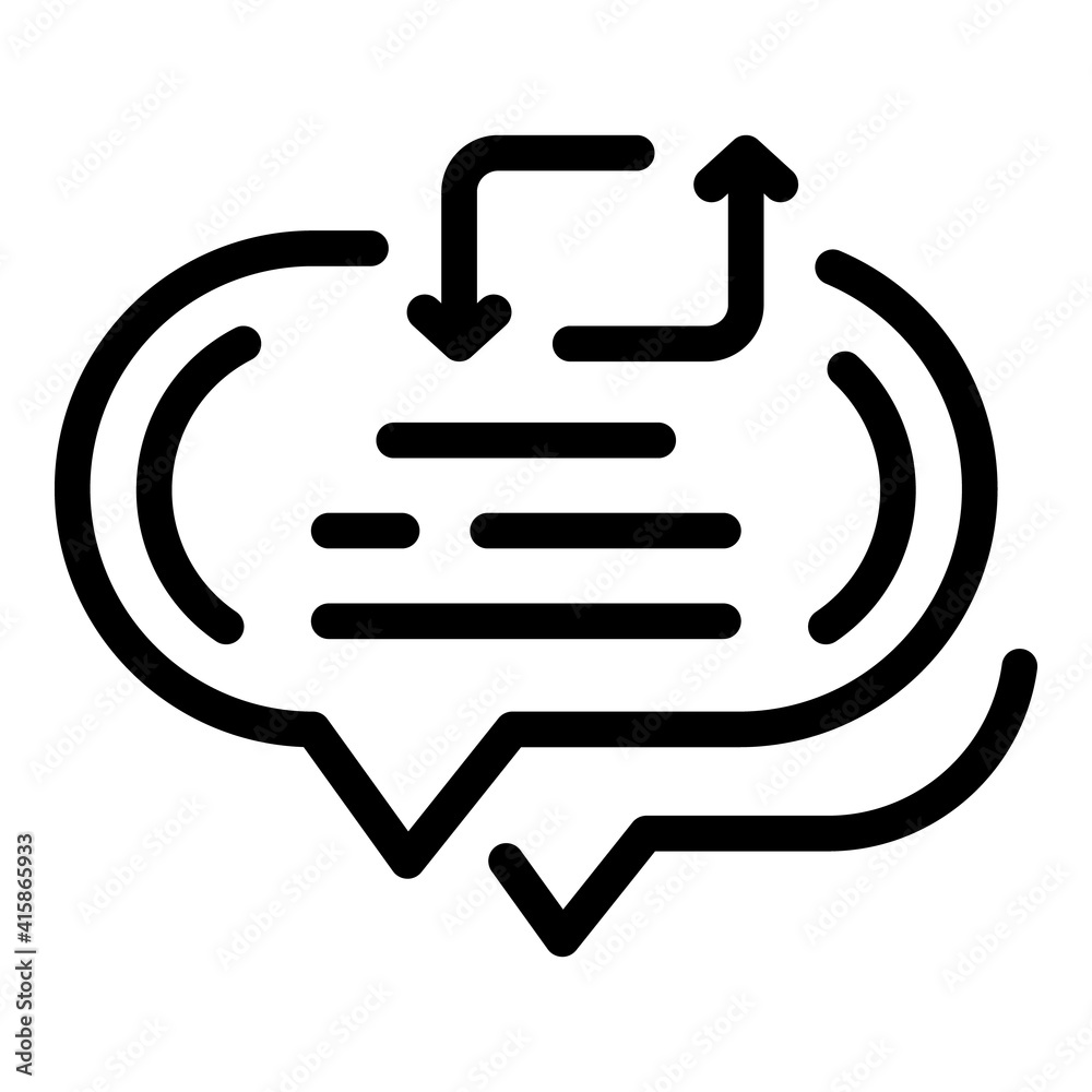 Repost chat icon. Outline repost chat vector icon for web design isolated on white background Repost chat icon. Outline repost chat vector icon for web design isolated on white background