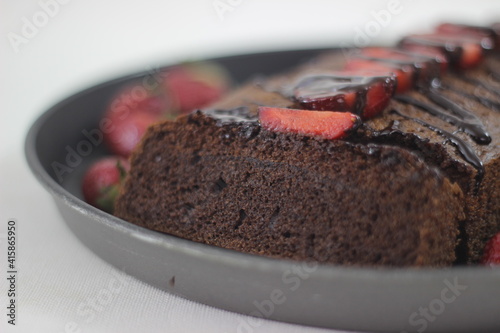 Finger millet chocalate cake. A Healthy Homemade Chocolate cake made with finger millet flour instead of all purpose flour photo