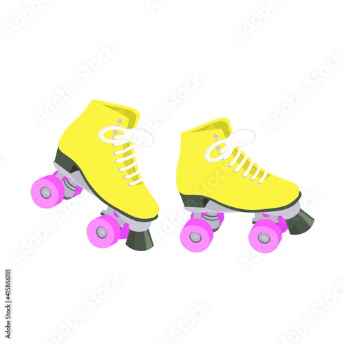 classic roller skates with pink rollers
