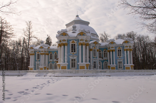 Journey through the Leningrad Region, Catherine Park in winter, Hermitage Pavilion, Tsarskoye Selo, Pushkin, February 2021