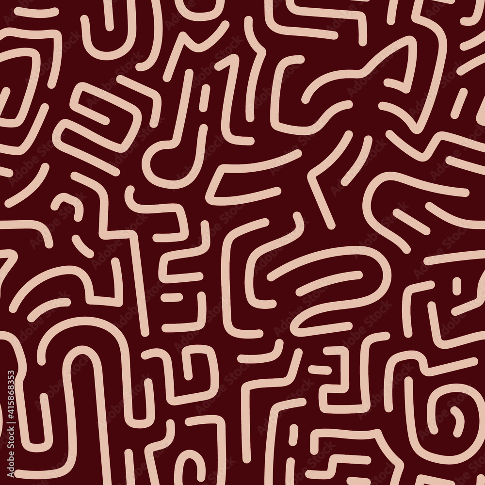 Memphis seamless pattern. silhouette line background. Vector illustration