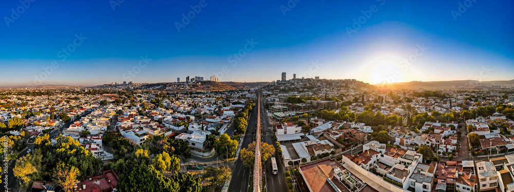 Aerial Panoramic above Los Arcos, Querétaro, México