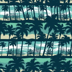 Papier peint photo Paysage patrons Motif tropical vintage feuilles exotiques  © DGIM studio