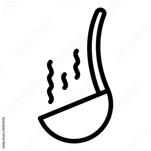 Hot ladle icon. Outline hot ladle vector icon for web design isolated on white background