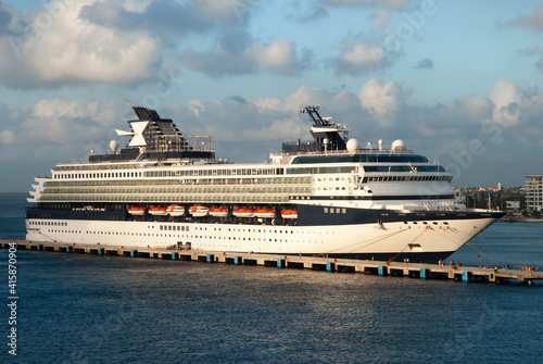 Cozumel Island Cruise Ship At Dusk