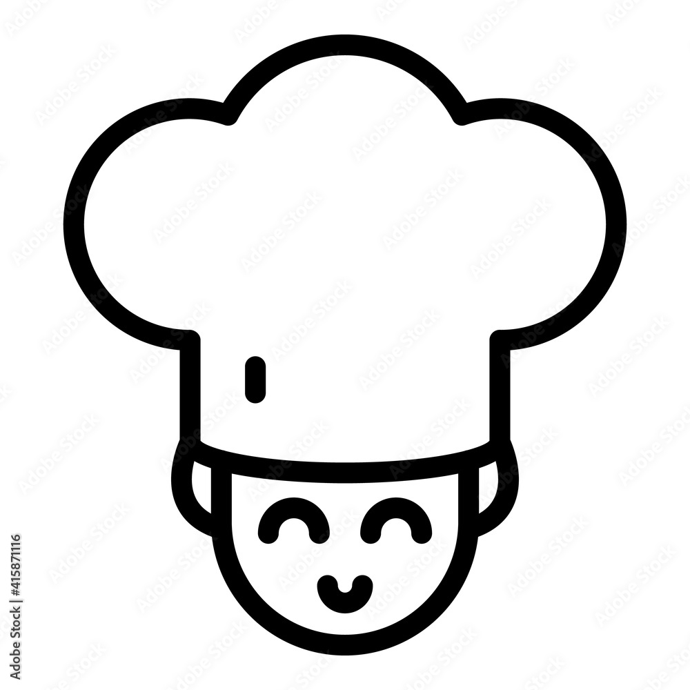 Chef hat icon. Outline chef hat vector icon for web design isolated on white background Chef hat icon. Outline chef hat vector icon for web design isolated on white background