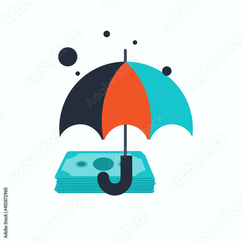 Finance Insurance. Money security. Flat vector illustration