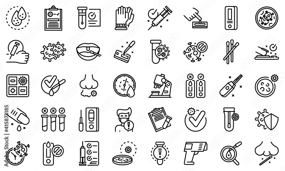 Covid test icon. Outline covid test vector icon for web design isolated on white background
