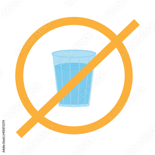Ramadan kareem no drinking sign. Isolated on a white background. Avoid eating and drinking in muslim fasting month in public during. Vector illustration