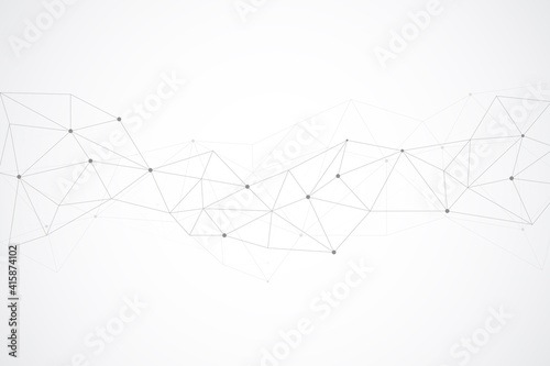 Abstract technology background. Polygonal with connecting dots and lines. Data and technology concept, network connection