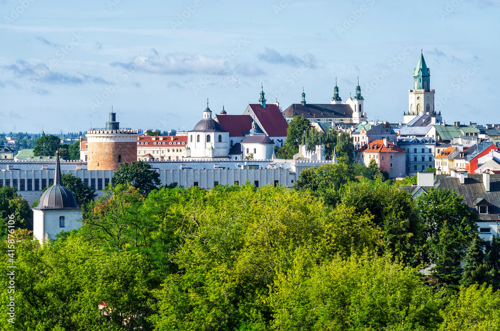 Green cityscape of Lublin, Poland
