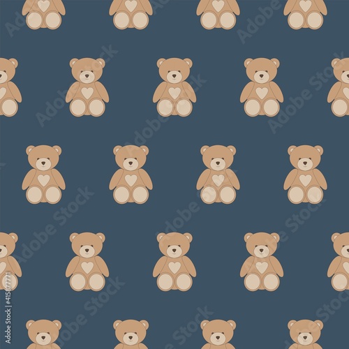 Seamless pattern cute cartoon teddy bear