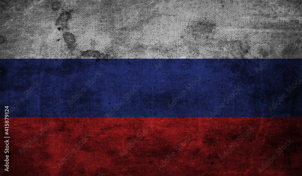 Russia grunge flag. Vector grunge illustration