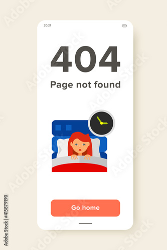 Insomnia icon. Multicolored vector illustration of female character suffering from insomnia