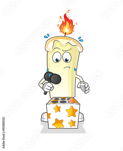 candle play whack a mole mascot. cartoon vector