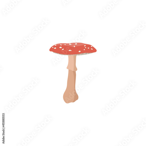 Poisonous red mushroom with white speckles - cartoon amanita