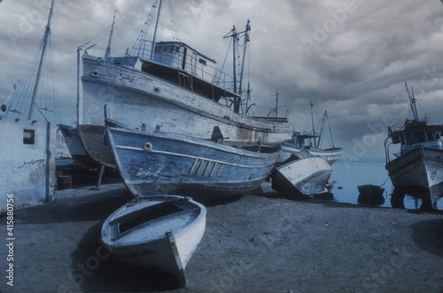 boats in the port, fishing 