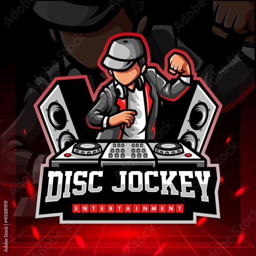 Canvas Print Disc jockey mascot. esport logo design