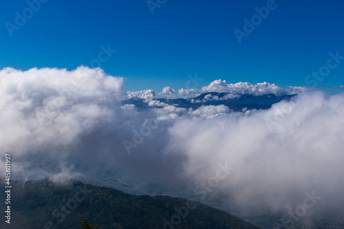 clouds over the mountains