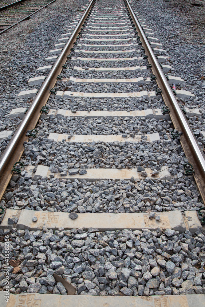 Railway tracks in a straight line. Railway tracks in a straight line.