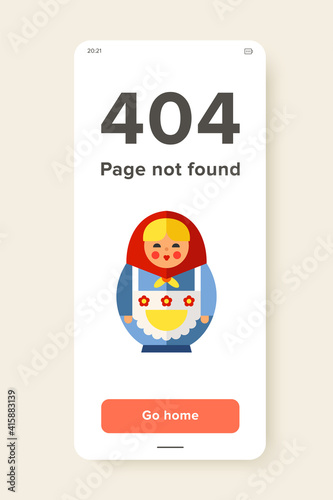 Multicolored vector icon of Russian doll matryoshka