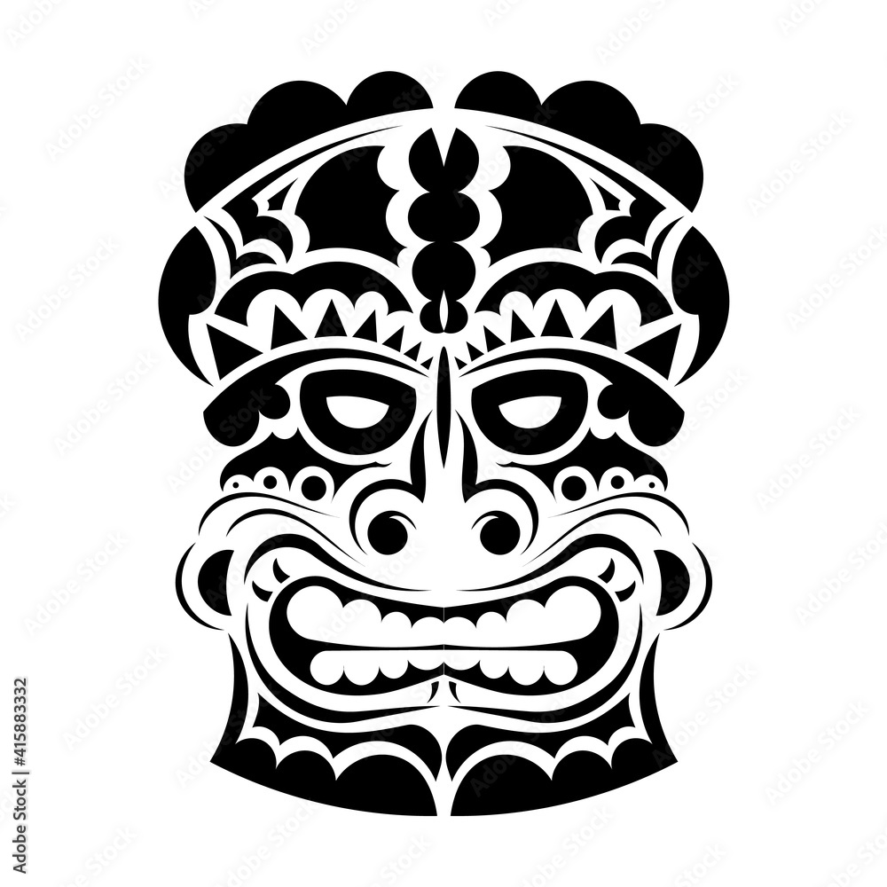 Round Vector Smiling Face Polynesian Tattoo Stock Vector Vector And Low  Budget Royalty Free Image Pic ESY016624115  agefotostock