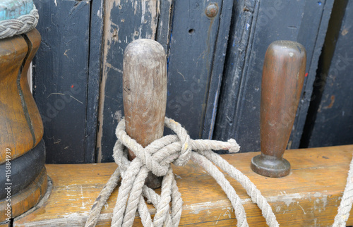 The Bounty is a 180-foot (54 metre) square-rigged three-master constructed in Lunenburg, Nova Scotia., based on the original ship?s drawings still on file in the British admiralty archives. photo