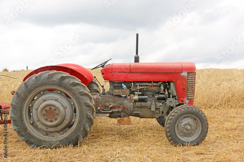 Vintage tractor in a field	