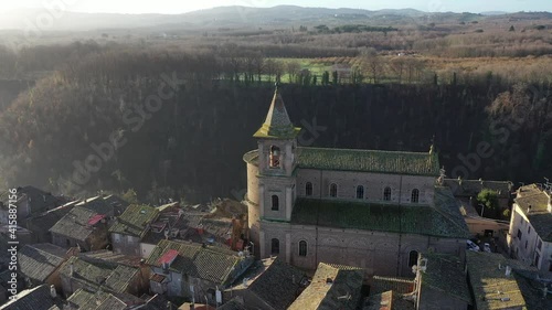 Capranica, ancient village of Tuscia in the province of Viterbo, Lazio, Italy,

Aerial shot with drone.
