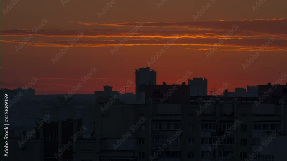 sunset sky minsk city center rooftop panorama 4k timelapse belarus sunset sky minsk city center rooftop panorama 4k timelapse belarus