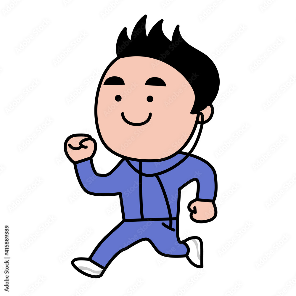 男性 ジョギング 会社員 朝 イラスト素材 男性 ジョギング 会社員 朝 イラスト素材