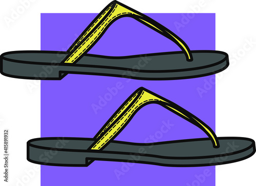 Slippers. women's slippers fashion flat illustration