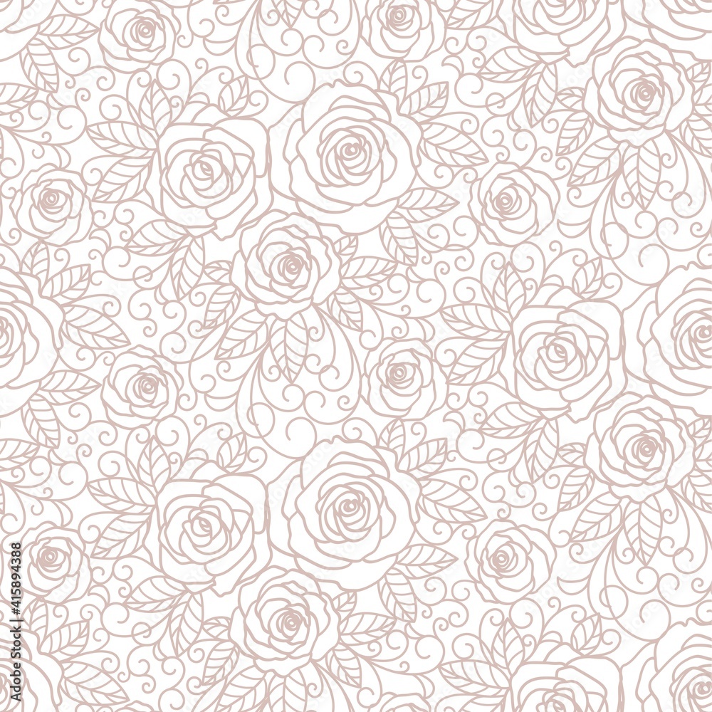 seamless abstract grey floral pattern wiht roses (laser cutting) seamless abstract grey floral pattern wiht roses (laser cutting)