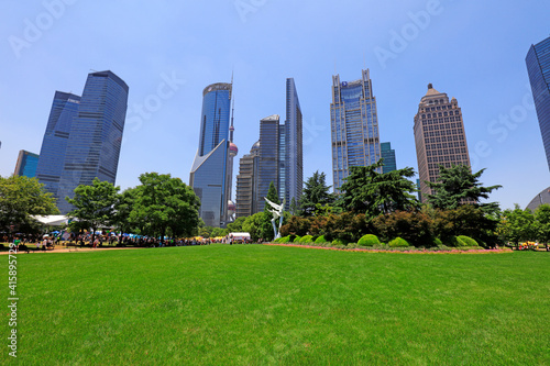 Architectural scenery of Lujiazui in Pudong, Shanghai, China © zhang yongxin