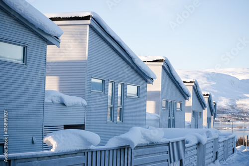 snow covered house