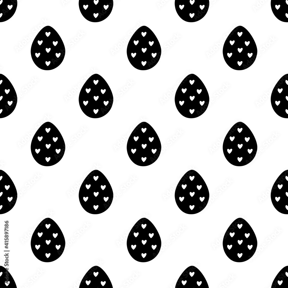 Seamless pattern made from hand drawn Easter eggs illustration. Isolated on white background. Seamless pattern made from hand drawn Easter eggs illustration. Isolated on white background.