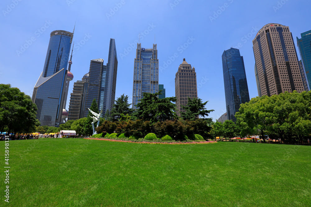 Architectural scenery of Lujiazui in Pudong, Shanghai, China