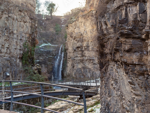 Georgia  Tbilisi. Waterfall in the city center.