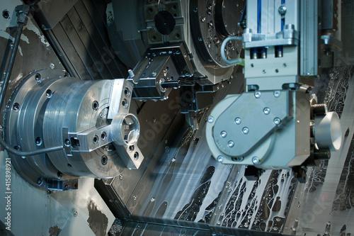 modern turn and mill machine and multitasking machine produces high-precision parts – image
