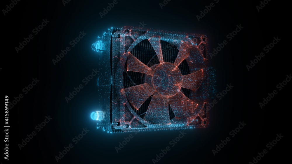 3d rendered illustration of Pc Cooler Fan Hologram. High quality 3d illustration 3d rendered illustration of Pc Cooler Fan Hologram. High quality 3d illustration