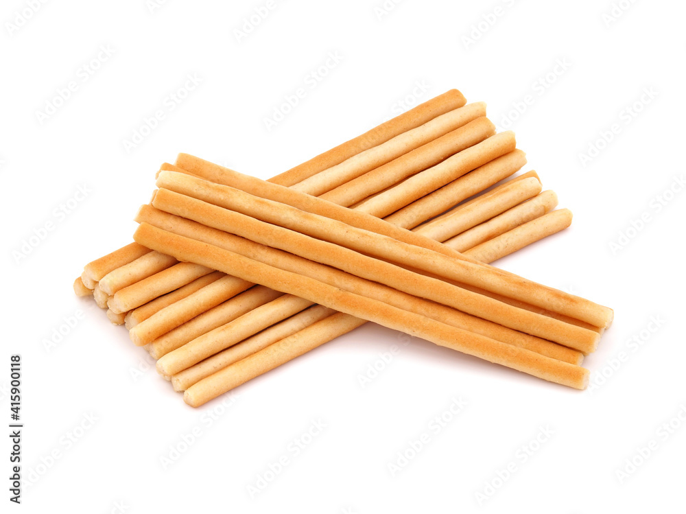 Breadsticks or grissini isolated on white Breadsticks or grissini isolated on white
