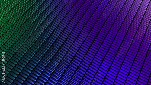 Colored plates swirl in the wind. 3d background. Looped animation.