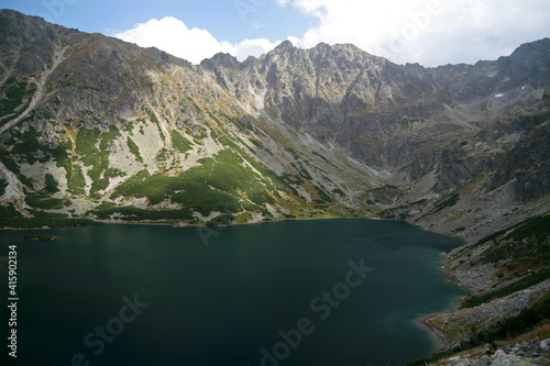 Fototapeta Naklejka Na Ścianę i Meble -  Czarny Staw Gasienicowy - Black Lake, mountain glacial lake in Tatra Mountains, Poland