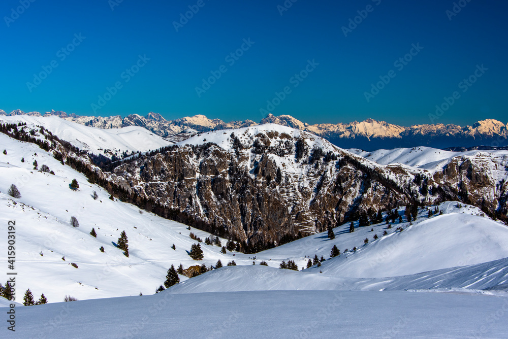snow-capped alps three