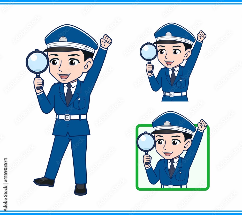 制服を着た警備スタッフのイラスト 制服を着た警備スタッフのイラスト