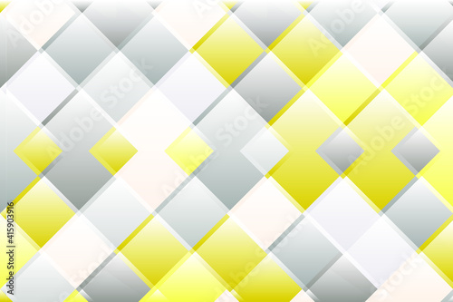 Gray-yellow geometric pattern. Abstract illustration with rhombuses for design. Actual colors