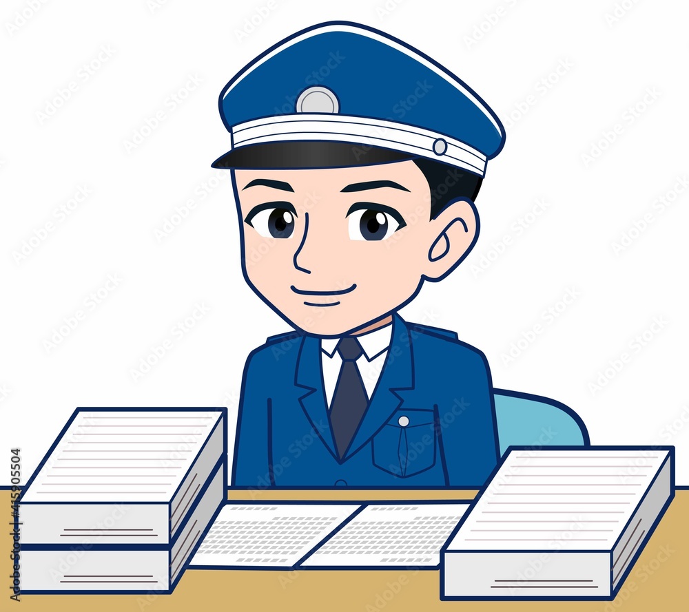 制服を着た警備スタッフのイラスト