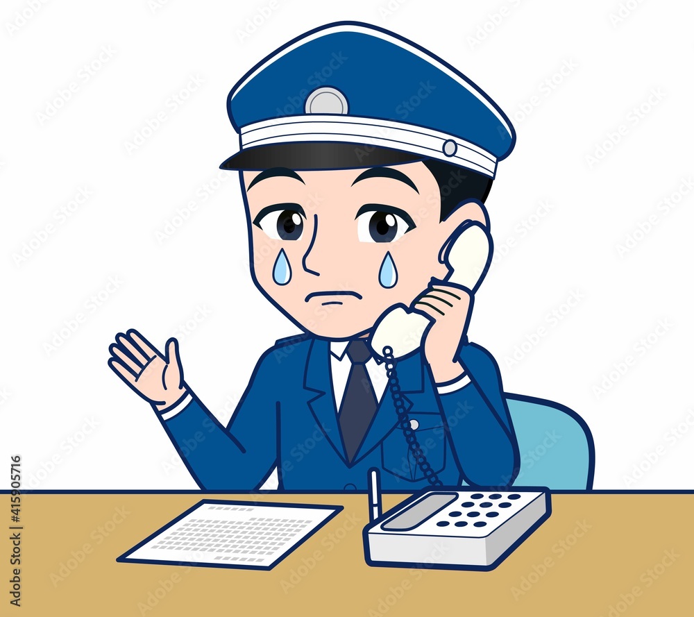 制服を着た警備スタッフのイラスト 制服を着た警備スタッフのイラスト